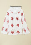 MQTIME  -  Drawstring Flower Hooded Knit Top