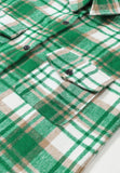 MQTIME  -  Plaid Flap Pocket Long Sleeve Shacket
