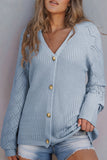 MQTIME  -  Openwork V-Neck Button Up Cardigan