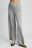 MQTIME  -  Umgee Elastic Waist Wide Leg Knit Pants