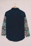MQTIME  -  Pocketed Geometric Collared Neck Shacket