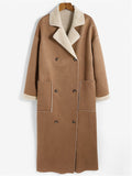 MQTIME  -  Plus Size Drop Shoulder Sherpa Longline Coat