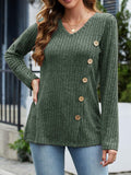 MQTIME  -  V-Neck Long Sleeve T-Shirt