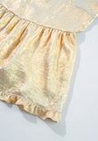 MQTIME  -  Frill Peplum V-Neck Long Sleeve Blouse