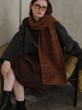 MQTIME  -  Striped Detail Knit Scarf