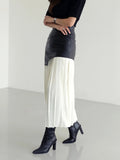 MQTIME  -  Pleated Contrast High Rise Skirt