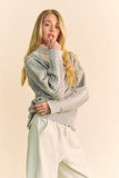 MQTIME  -  Davi & Dani Cable-Knit Turtleneck Dropped Shoulder Sweater