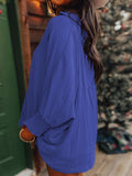 MQTIME  -  Johnny Collar Three-Quarter Sleeve Blouse
