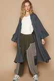 MQTIME  -  POL Flower Lace Trim Open Front Longline Cardigan