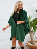 MQTIME  -  Fuzzy Trim Open Front Poncho