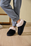 MQTIME  -  Faux Fur Round Toe Platform Slippers