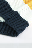 MQTIME  -  Color Block Round Neck Dropped Shoulder Sweater