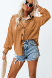 MQTIME  -   Waffle-Knit Collared Neck Long Sleeve Shirt