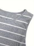Mqtime 1pc Women's Maternity Dress - Striped Polyester Knit Fabric with 10% Elastane, Medium Stretch Bodycon Fit for Spring/Summer/Fall, Maternity Clothes