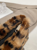 MQTIME  -  Leopard Fluff Handbag with Zip
