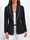MQTIME  -  Single-Breasted Lapel Collar Blazer