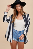 MQTIME  -  Annie Wear Striped Dropped Shoulder Button Up Shirt