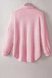 MQTIME  -   Waffle-Knit Collared Neck Long Sleeve Shirt