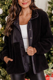 MQTIME  -  Snap Down Long Sleeve Sherpa Jacket