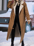 MQTIME  -  Plus Size Drop Shoulder Sherpa Longline Coat
