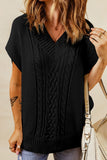 MQTIME  -  Cable-Knit V-Neck Sweater Vest