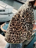 MQTIME  -  Leopard Open Front Long Sleeve Outerwear