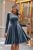 MQTIME  -  Round Neck Long Sleeve Knee Length Dress