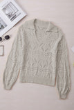 MQTIME  -  Hollow Out Johnny Collar Sweater