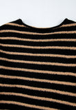 MQTIME  -  Stripe Drop Shoulder Round Neck Sweater
