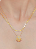 MQTIME  -   Inlaid Zircon Lucky Clover Necklace