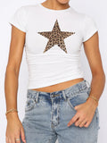 MQTIME  -  Devine Star Round Neck Short Sleeve T-Shirt