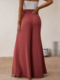 MQTIME  -  Perfee Frill Tied Wide Leg Pants