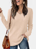 MQTIME  -  V-Neck Long Sleeve T-Shirt