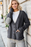 MQTIME  -  Heimish Full Size Long Sleeve V Neck Button Down Cardigan