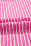MQTIME  -   Striped V-Neck Dropped Shoulder Sweater