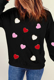 MQTIME  -  Valentine's Day Contrast Heart Long Sleeve Sweatshirt