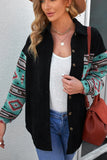 MQTIME  -  Pocketed Geometric Collared Neck Shacket