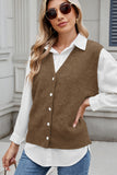 MQTIME  -  Button Down V-Neck Sweater Vest