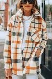 MQTIME  -  Plaid Snap Down Collared Neck Shacket