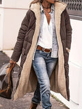 MQTIME  -  Plus Size Zip Up Sherpa Hooded Coat