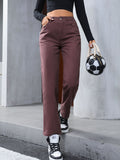 MQTIME  -  Straight Leg Jeans with Pockets