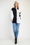 MQTIME  -  Celeste Full Size Plaid Contrast Button Up Shacket