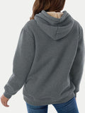 MQTIME  -  Drawstring Long Sleeve Hoodie with Kangaroo Pocket