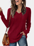 MQTIME  -  V-Neck Long Sleeve T-Shirt