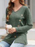 MQTIME  -  V-Neck Long Sleeve T-Shirt