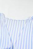 MQTIME  -  Bow Striped Kimono Sleeve Romper
