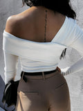 MQTIME  -  Asymmetrical Single Shoulder Long Sleeve T-Shirt