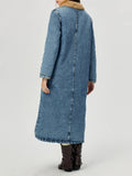 MQTIME  -  Pocketed Button Up Denim Jacket with Fur Lining