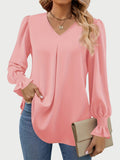 MQTIME  -  V-Neck Flounce Sleeve Top