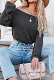 MQTIME  -  Off-Shoulder Long Sleeve Top